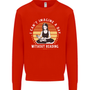Imagine a Day Without Reading Bookworm Kids Sweatshirt Jumper Bright Red