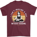 Imagine a Day Without Reading Bookworm Mens T-Shirt 100% Cotton Maroon
