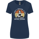 Imagine a Day Without Reading Bookworm Womens Wider Cut T-Shirt Navy Blue