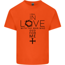 In Love With the Cross Christian Christ Kids T-Shirt Childrens Orange