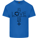 In Love With the Cross Christian Christ Kids T-Shirt Childrens Royal Blue