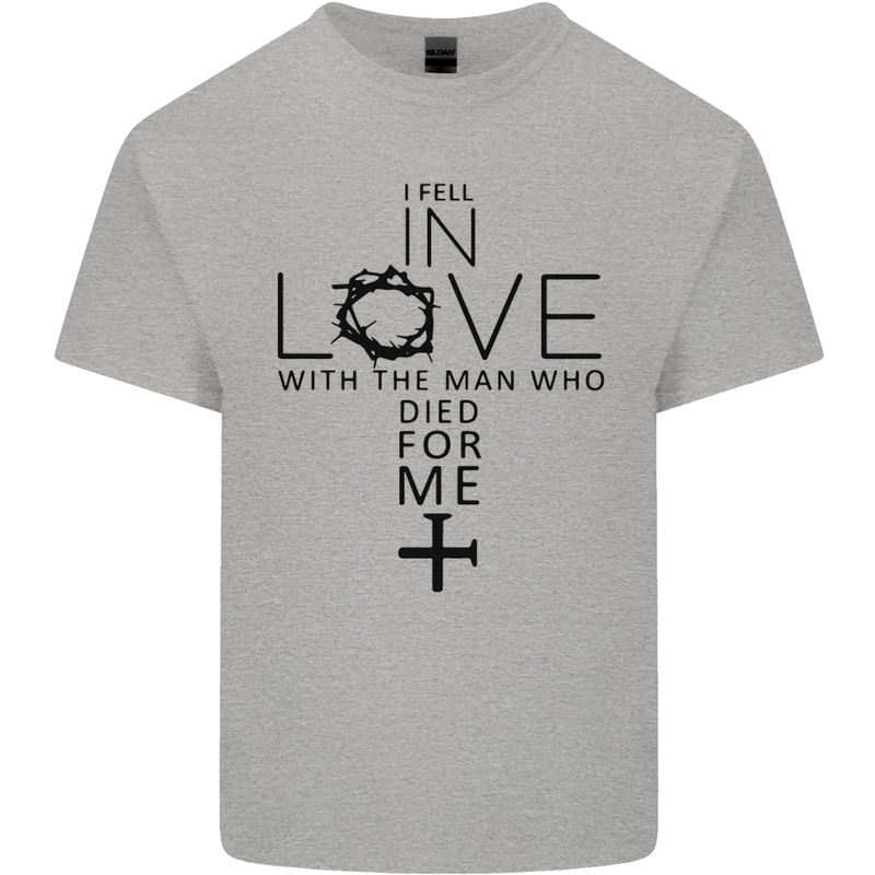 In Love With the Cross Christian Christ Kids T-Shirt Childrens Sports Grey