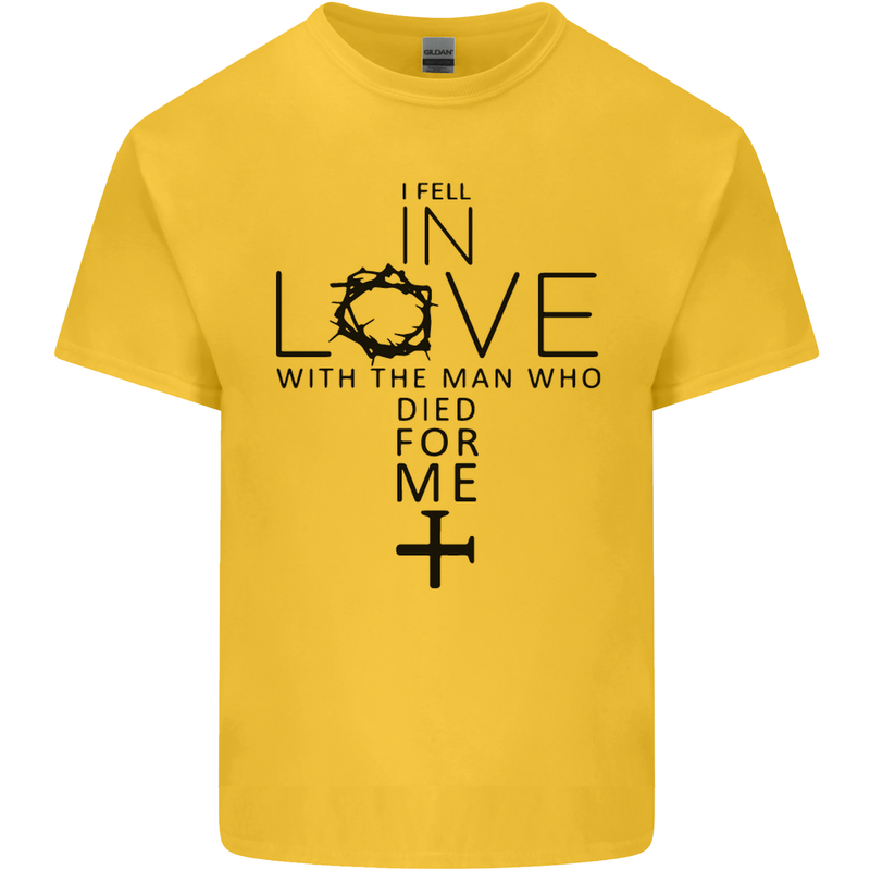 In Love With the Cross Christian Christ Kids T-Shirt Childrens Yellow