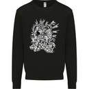 Inca Warrior Skull Gym Martial Arts MMA Axe Mens Sweatshirt Jumper Black