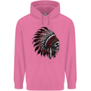 Indian Skull Headdress Biker Motorcycle Mens 80% Cotton Hoodie Azelea