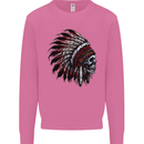 Indian Skull Headdress Biker Motorcycle Mens Sweatshirt Jumper Azalea