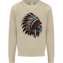 Indian Skull Headdress Biker Motorcycle Mens Sweatshirt Jumper Sand
