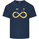 Infinity Bicycle Mens Cotton T-Shirt Tee Top Navy Blue