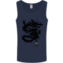 Ink Dragon Tattoo Mens Vest Tank Top Navy Blue