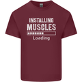 Installing Muscles Loading Gym Training Top Mens Cotton T-Shirt Tee Top Maroon