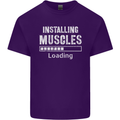 Installing Muscles Loading Gym Training Top Mens Cotton T-Shirt Tee Top Purple