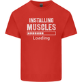 Installing Muscles Loading Gym Training Top Mens Cotton T-Shirt Tee Top Red