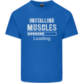 Installing Muscles Loading Gym Training Top Mens Cotton T-Shirt Tee Top Royal Blue