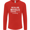 Installing Muscles Loading Gym Training Top Mens Long Sleeve T-Shirt Red
