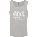 Installing Muscles Loading Gym Training Top Mens Vest Tank Top Sports Grey