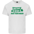 Instant Irish Add Beer St. Patrick's Day Mens Cotton T-Shirt Tee Top White