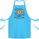 Invite Peace Day Hippy Flower Power Funny Cotton Apron 100% Organic Turquoise