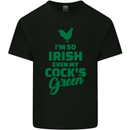 Irish Even My Cock's Green St Patricks Day Mens Cotton T-Shirt Tee Top Black