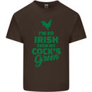 Irish Even My Cock's Green St Patricks Day Mens Cotton T-Shirt Tee Top Dark Chocolate