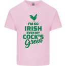 Irish Even My Cock's Green St Patricks Day Mens Cotton T-Shirt Tee Top Light Pink
