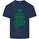 Irish Even My Cock's Green St Patricks Day Mens Cotton T-Shirt Tee Top Navy Blue