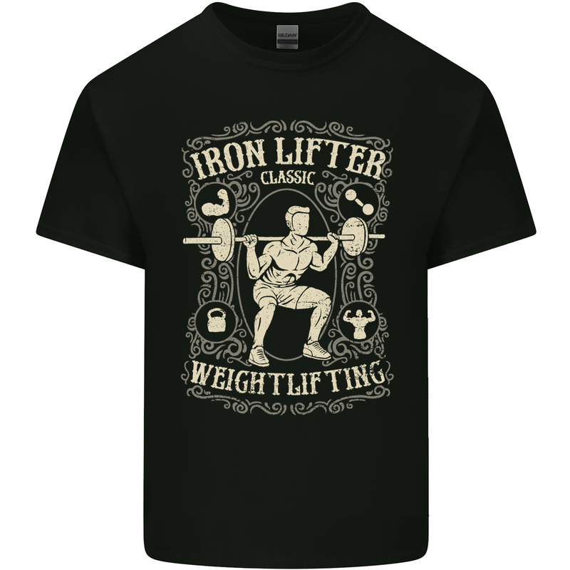 Iron Lifter Gym Bodybuilding Training Top Mens Cotton T-Shirt Tee Top Black