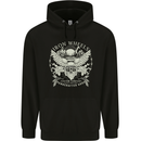 Iron Wheels Biker Motorcycle Motorbike Mens Hoodie Black