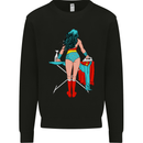 Ironing Superhero Funny Mens Sweatshirt Jumper Black
