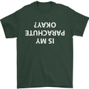 Is My Parachute Okay? Skydiving Para 1 2 3 Mens T-Shirt Cotton Gildan Forest Green