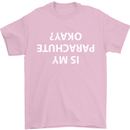 Is My Parachute Okay? Skydiving Para 1 2 3 Mens T-Shirt Cotton Gildan Light Pink