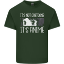 It's Anime Not Cartoons Mens Cotton T-Shirt Tee Top Forest Green