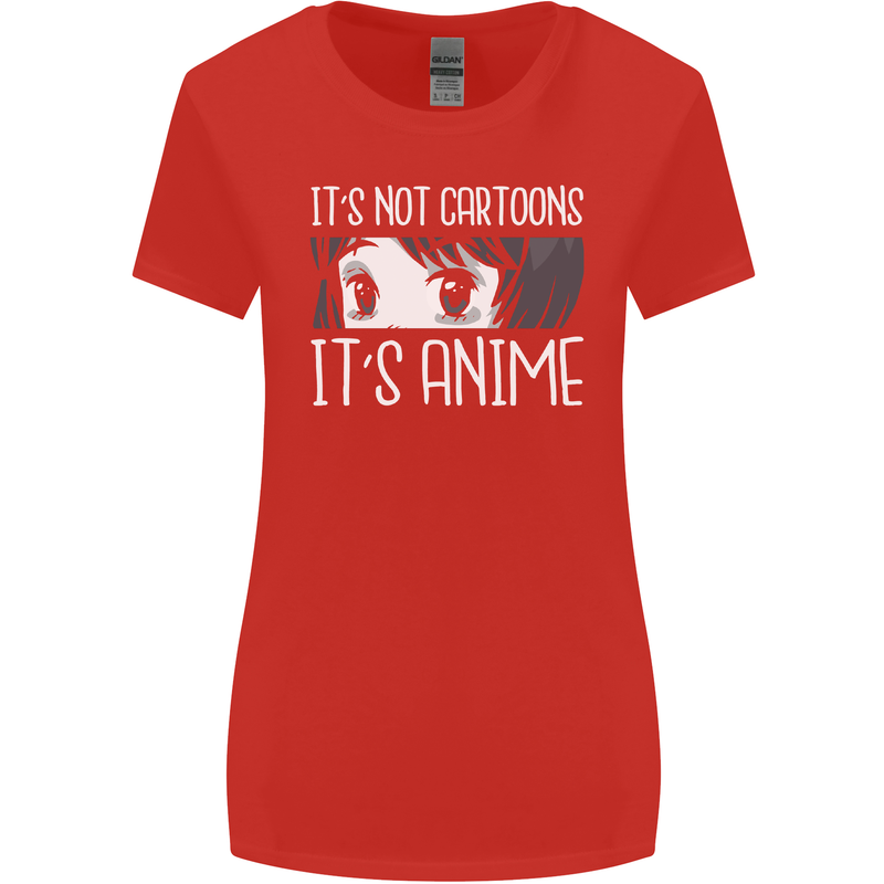 It's Anime Not Cartoons Womens Wider Cut T-Shirt Red