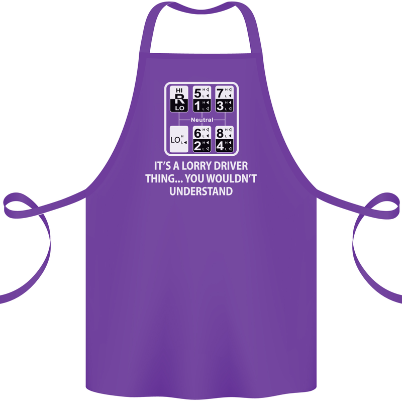 Its a Lorry Driver Thing Funny Truck Trucker Cotton Apron 100% Organic Purple