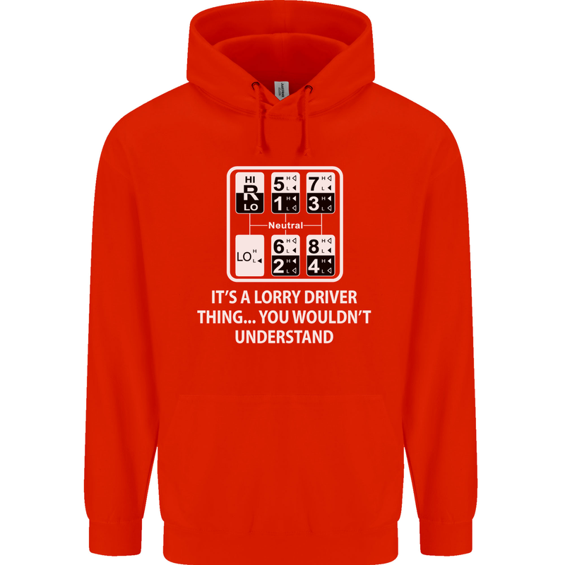 Its a Lorry Driver Thing Funny Truck Trucker Mens 80% Cotton Hoodie Bright Red