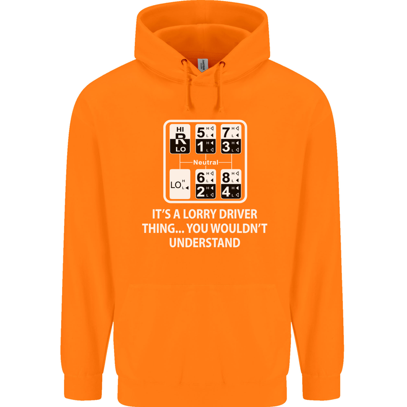Its a Lorry Driver Thing Funny Truck Trucker Mens 80% Cotton Hoodie Orange