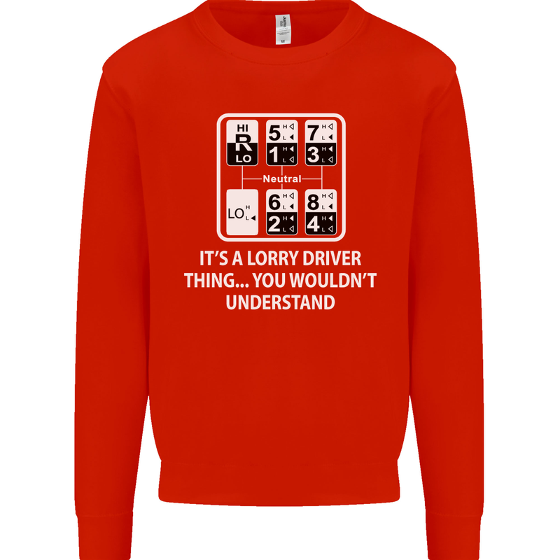 Its a Lorry Driver Thing Funny Truck Trucker Mens Sweatshirt Jumper Bright Red