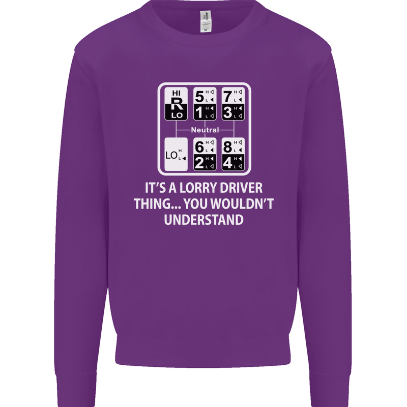 Its a Lorry Driver Thing Funny Truck Trucker Mens Sweatshirt Jumper Purple