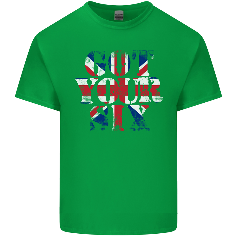 Ive Got Your Six Union Jack Flag Army Paras Mens Cotton T-Shirt Tee Top Irish Green