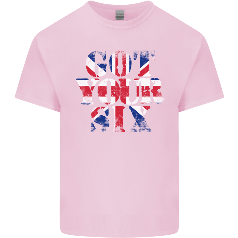 Ive Got Your Six Union Jack Flag Army Paras Mens Cotton T-Shirt Tee Top Light Pink