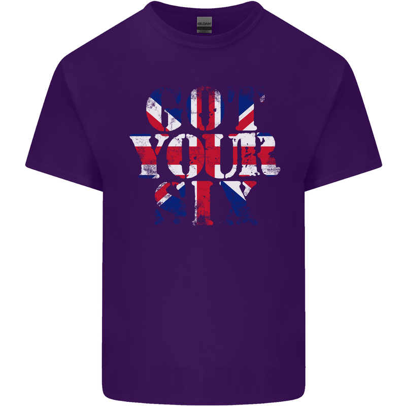 Ive Got Your Six Union Jack Flag Army Paras Mens Cotton T-Shirt Tee Top Purple