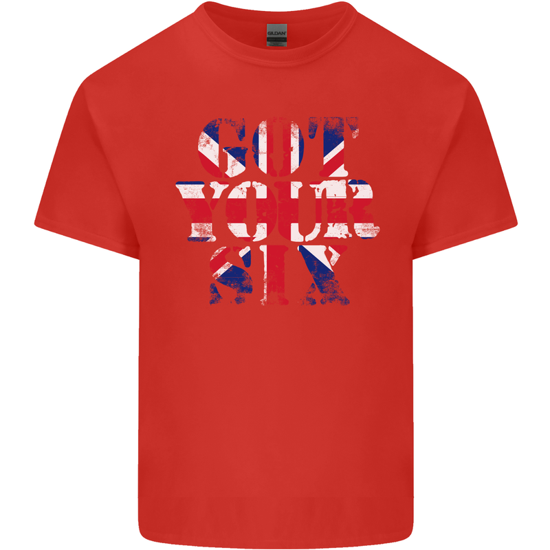 Ive Got Your Six Union Jack Flag Army Paras Mens Cotton T-Shirt Tee Top Red