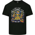Japanese Octopus Drummer Drumming Drums Mens Cotton T-Shirt Tee Top Black
