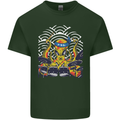 Japanese Octopus Drummer Drumming Drums Mens Cotton T-Shirt Tee Top Forest Green