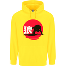 Japanese Wolf Japan Childrens Kids Hoodie Yellow