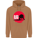 Japanese Wolf Japan Mens 80% Cotton Hoodie Caramel Latte