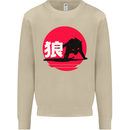 Japanese Wolf Japan Mens Sweatshirt Jumper Sand