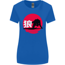 Japanese Wolf Japan Womens Wider Cut T-Shirt Royal Blue