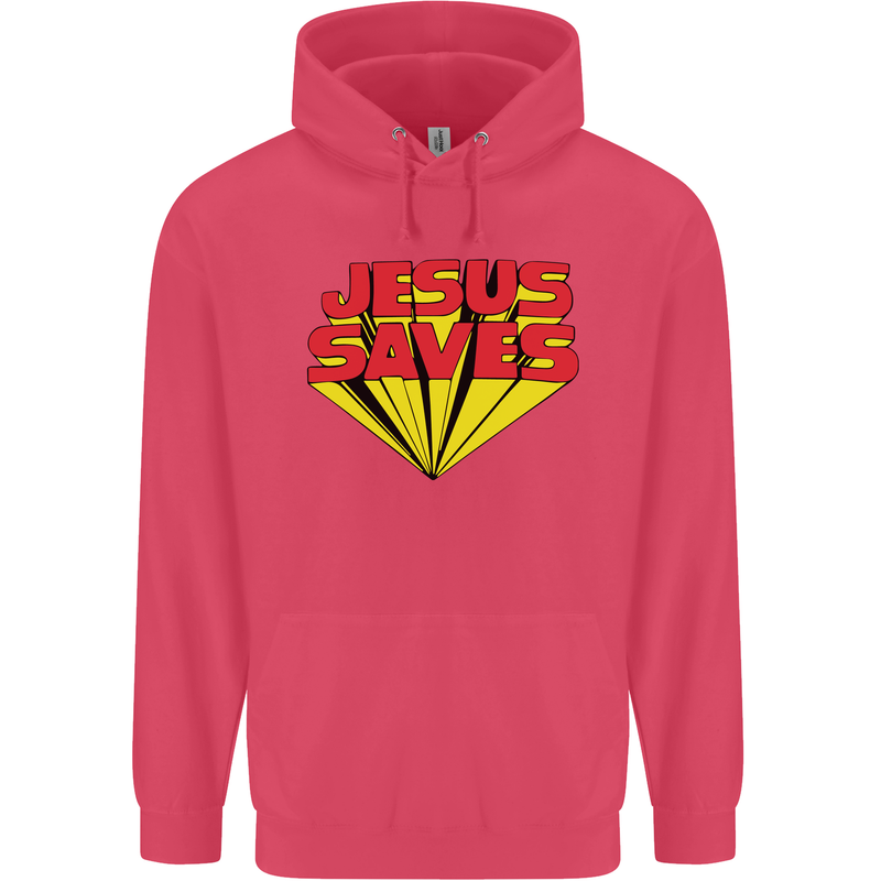 Jesus Saves Funny Christian Childrens Kids Hoodie Heliconia