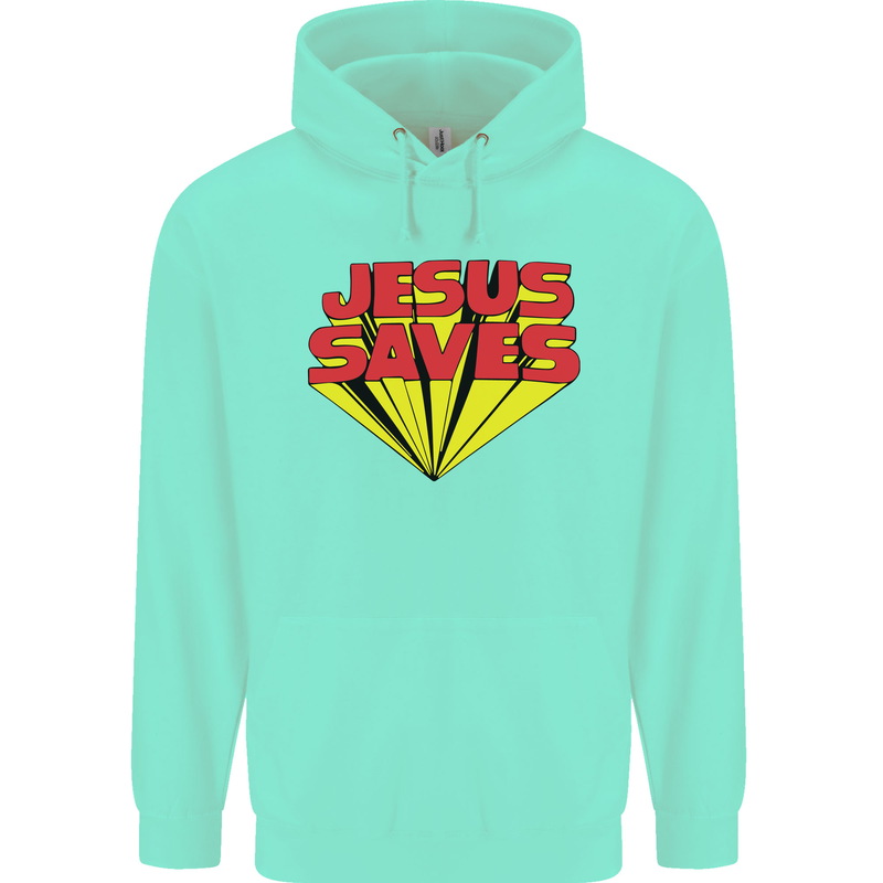 Jesus Saves Funny Christian Childrens Kids Hoodie Peppermint