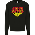 Jesus Saves Funny Christian Mens Sweatshirt Jumper Black